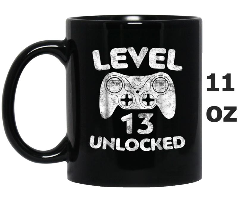 Level 13 Unlocked  13th Video Gamer Birthday Gift Mug OZ