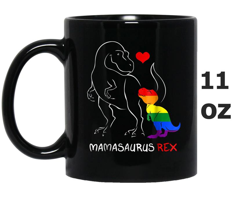 LGBT Mom Saurus Rex LGB Mothers Gift Rainbow Mug OZ