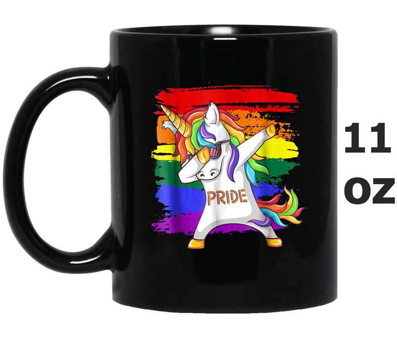 LGBT Pride Lesbian Gay Funny Rainbow Unicorn Dabbing Mug OZ