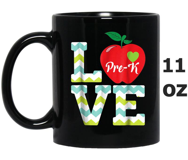 Love Pre-K  Teacher Heart Back to School Day Mug OZ