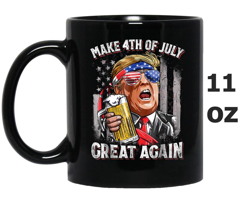 Make 4th of July Great Again  Trump Men Women Beer Mug OZ