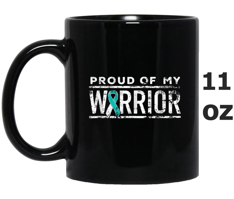 Mens Cervical Cancer  - Matching Family Warrior Support Mug OZ
