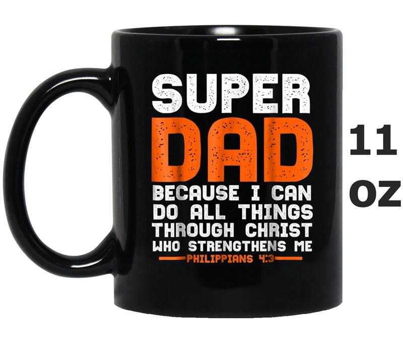 Mens Christerest Super Christian Dad Father's Day Gift Mug OZ