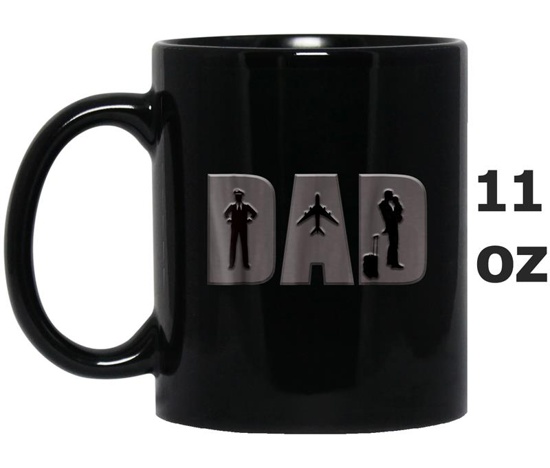 Mens Dad and Pilot Aviator Tee Mug OZ