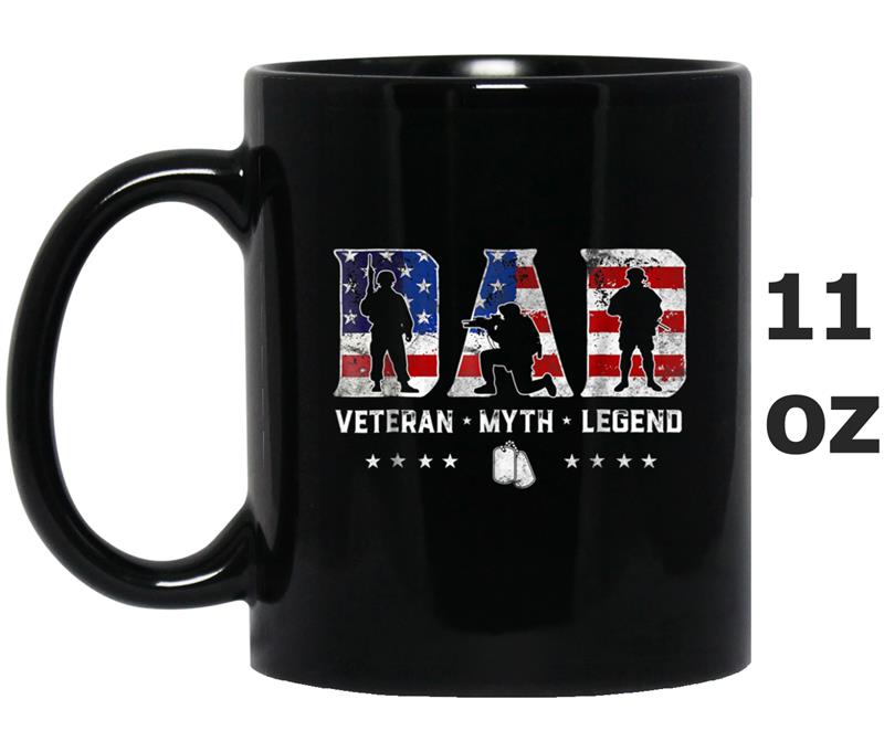 Mens Dad Veteran Myth Legend  Proud Veteran Dad Mug OZ