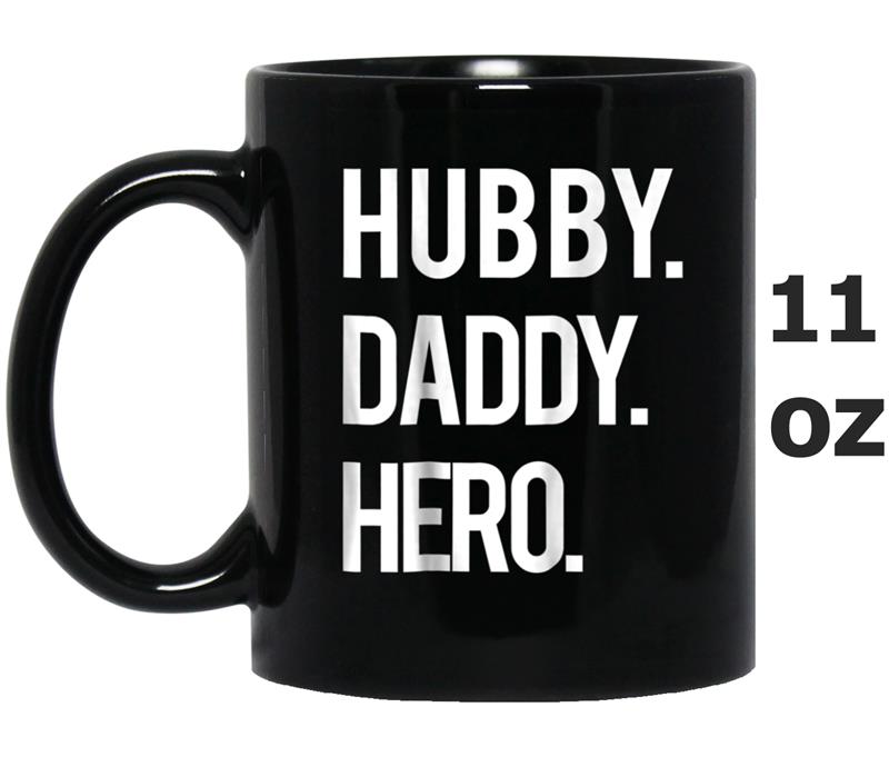 Mens Fathers Day Husband Gift Hubby Daddy Hero Short Sleeve Mug OZ