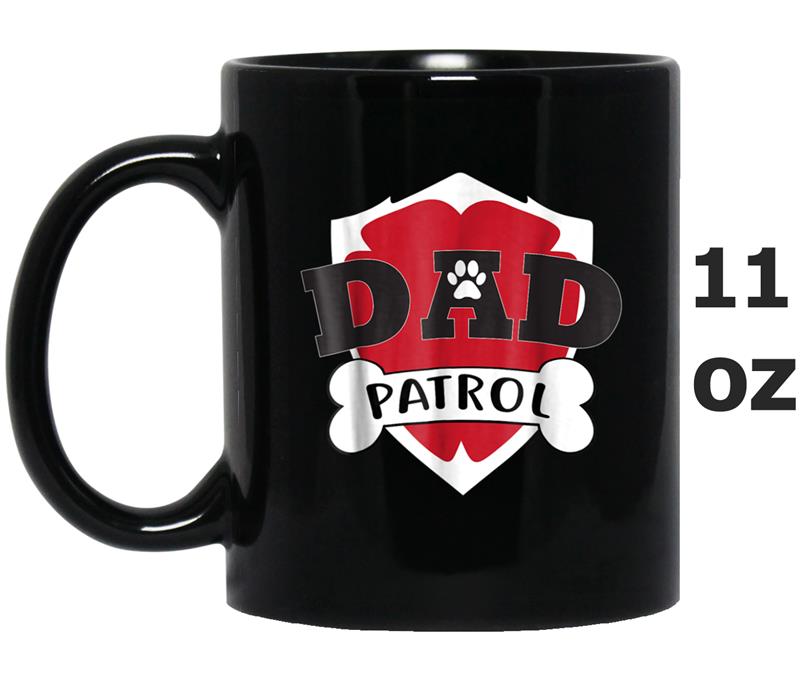 Mens Funny Dad Patrol  Dog Dad Tee Mug OZ