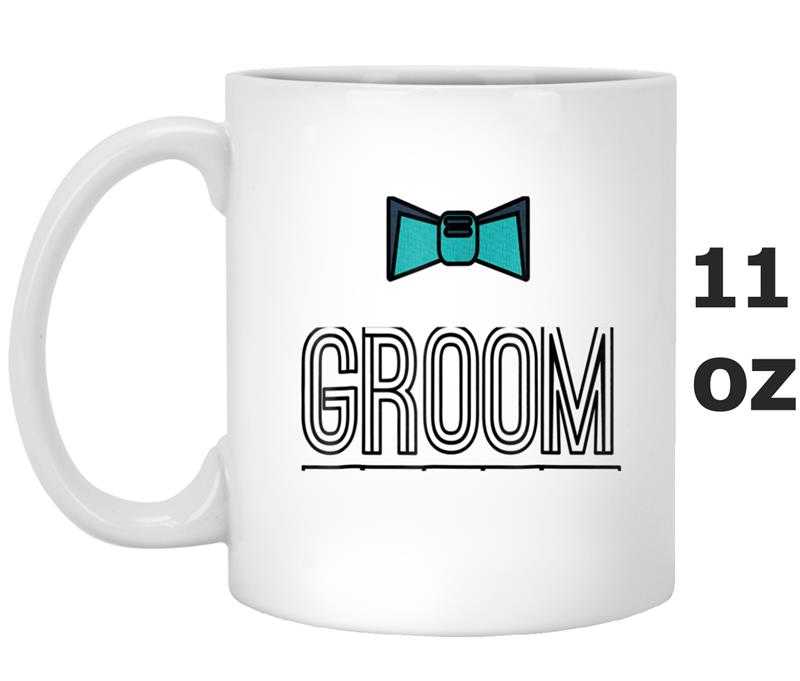 Mens Groom Bachelor Party  Wedding Gift Tee with Bow Tie Mug OZ