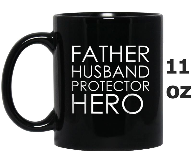 Mens Mens Husband Daddy Protector Hero  Father's Day Tee Mug OZ