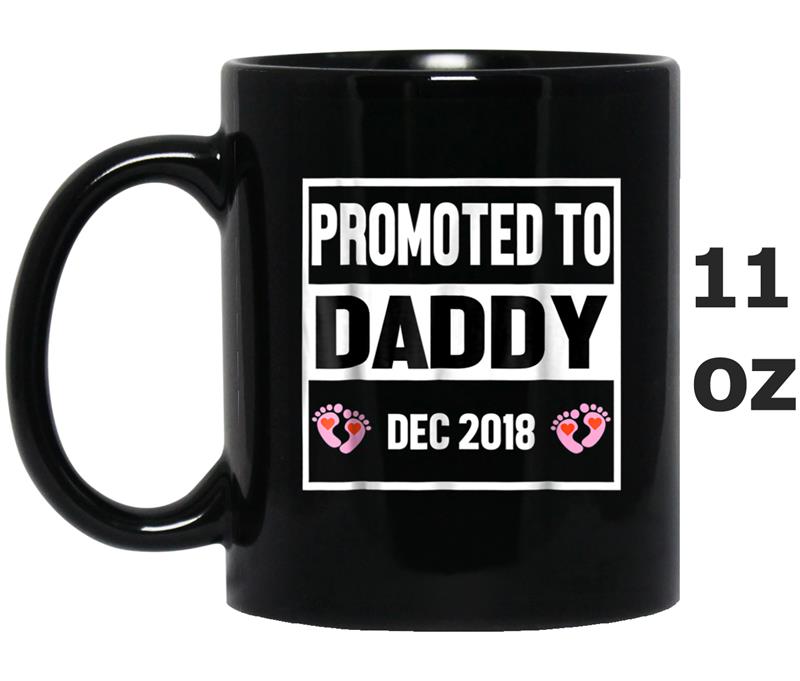 Mens Promoted to Daddy December 2018  Gift for Dads Mug OZ