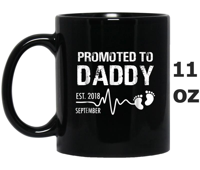 Mens Promoted To Daddy Est 2018 September  Father Gift Mug OZ