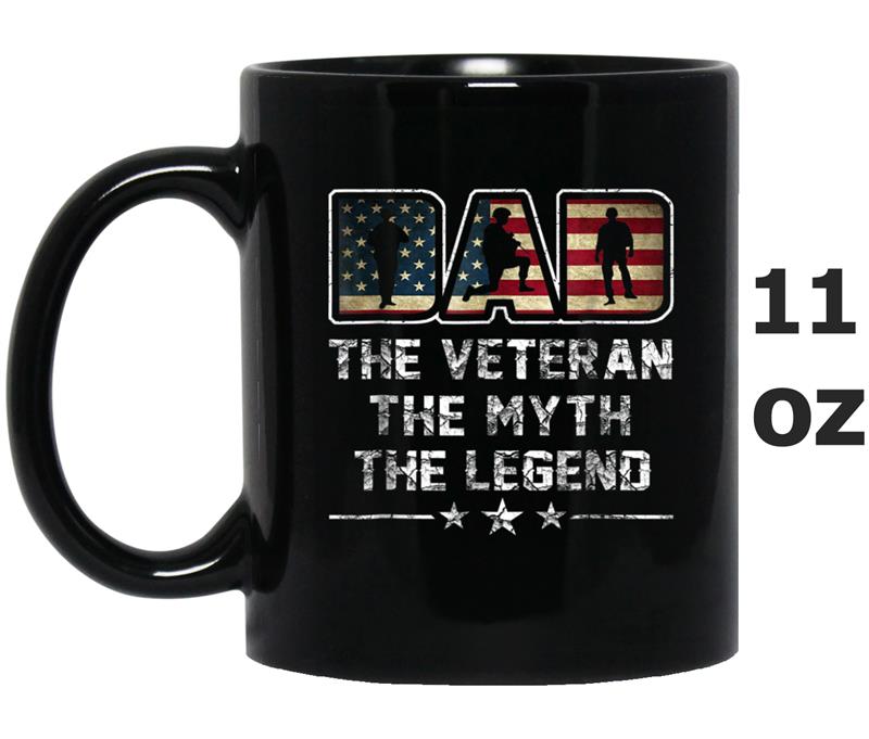 Mens The Veteran The Myth The Legend  Veteran Dad Gifts Mug OZ