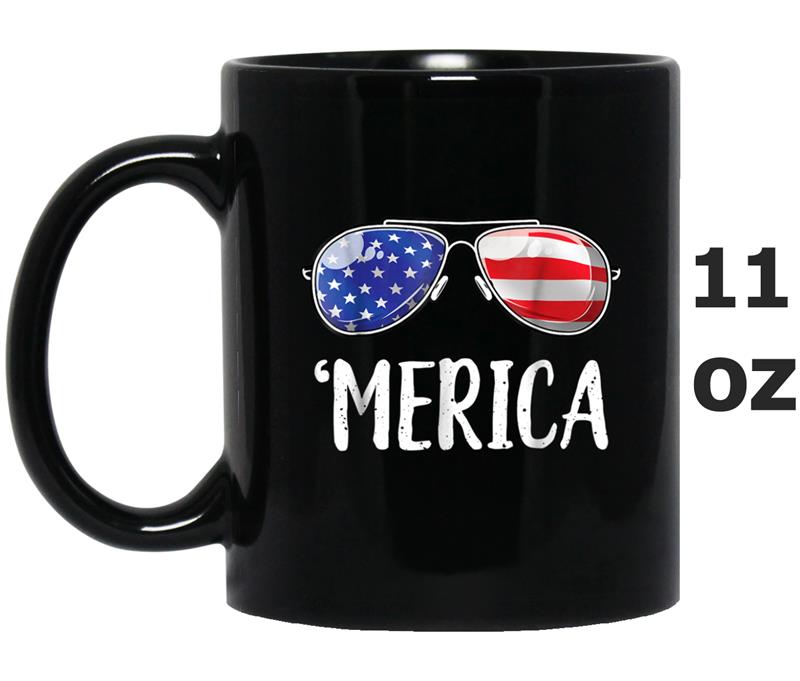 Merica Sunglasses 4th of July  Kids Boys Girls Men US Mug OZ