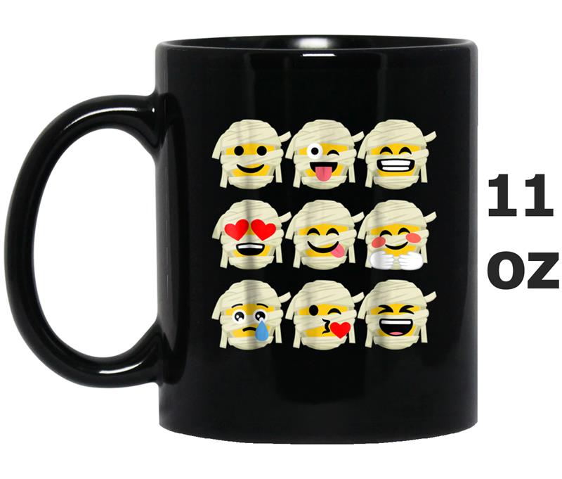 Mummy Emoji  Funny Faces Halloween Gif Mug OZ