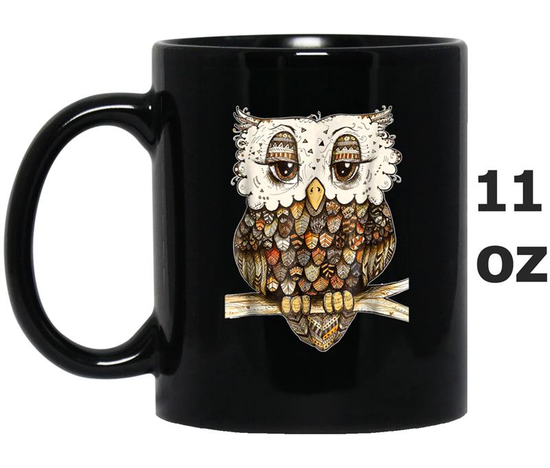 Owl Brocade Owl  For Women Girls Mug OZ