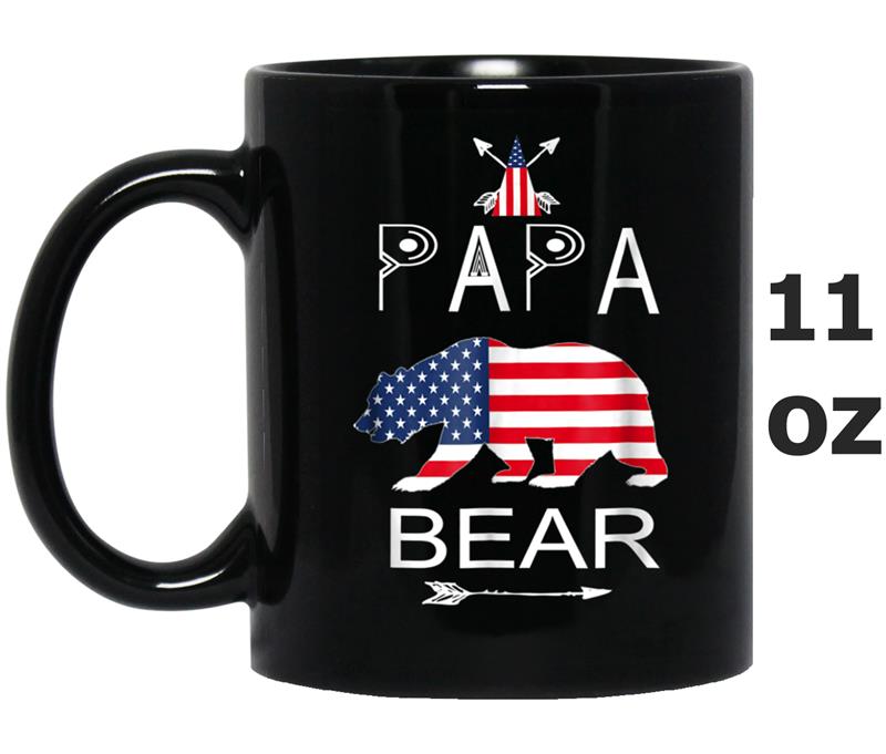 Papa Bear Patriotic 4th Of July Matching Family Mug OZ
