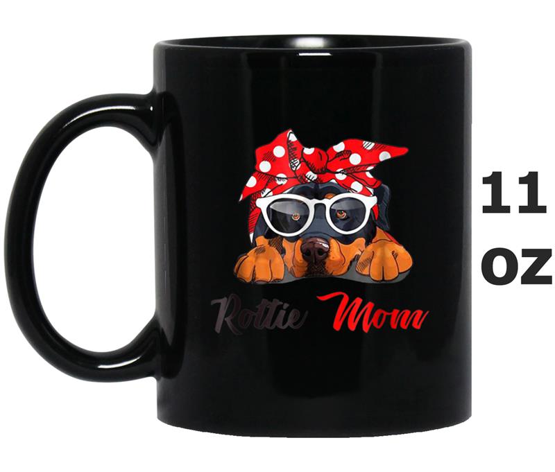Rottie Mom Wearing Glass - Dog Lovers Mug OZ