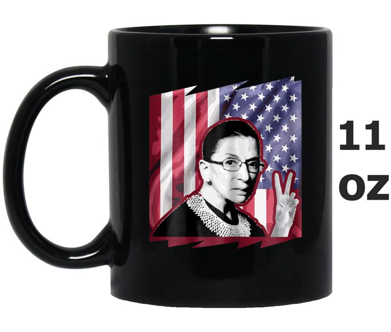 Ruth Bader Ginsburg Patriotic American Flag Mug OZ