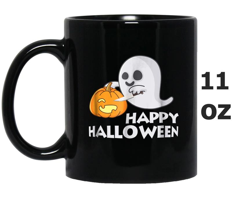 Spooky Halloween Ghost Carving Pumpkin  for Boys Mug OZ