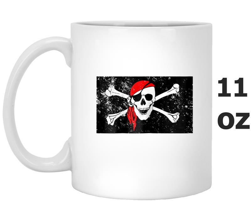 Spooky Pirate Skull and Crossbones  Halloween Mug OZ