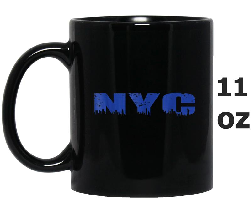 Thin Blue Line Skull Mug OZ