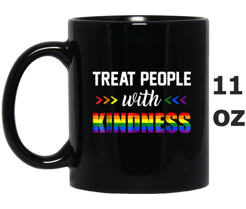 Treat People With Kindness  LGBT Pride Gift Tee Mug OZ