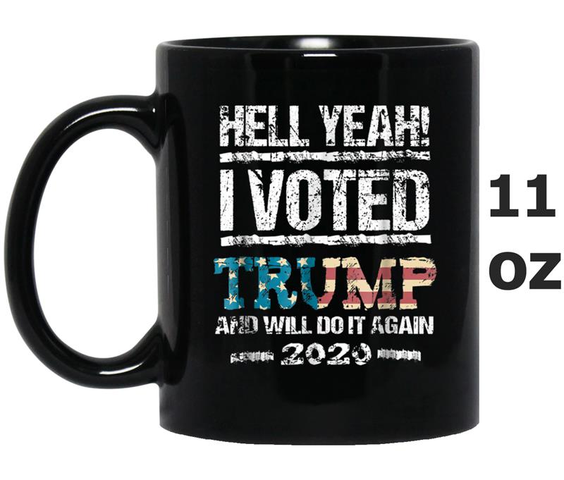 Trump 2020  I Voted Trump Flag Tee MAGA Mug OZ