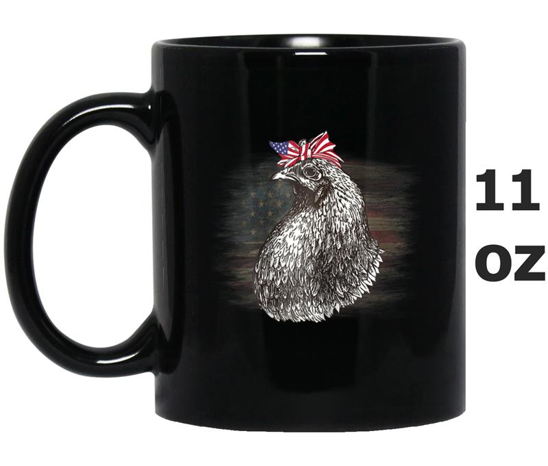 USA American flag chicken 2018 4th of July  for women Mug OZ