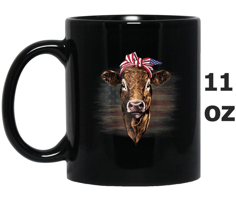 USA American flag Cow 2018 4th of July  for women Mug OZ