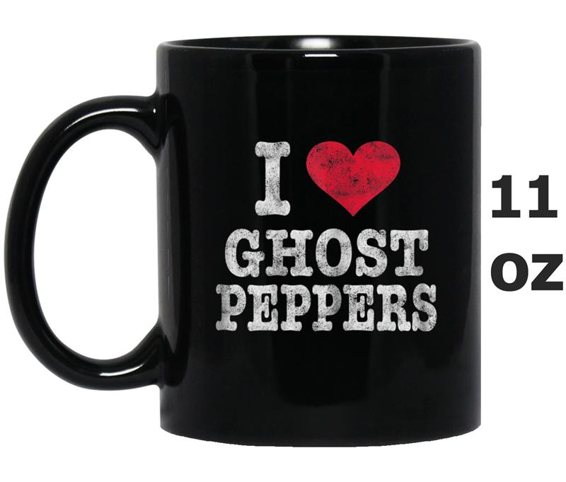 Vintage I Love Ghost Peppers  Trendy Gift Mug OZ