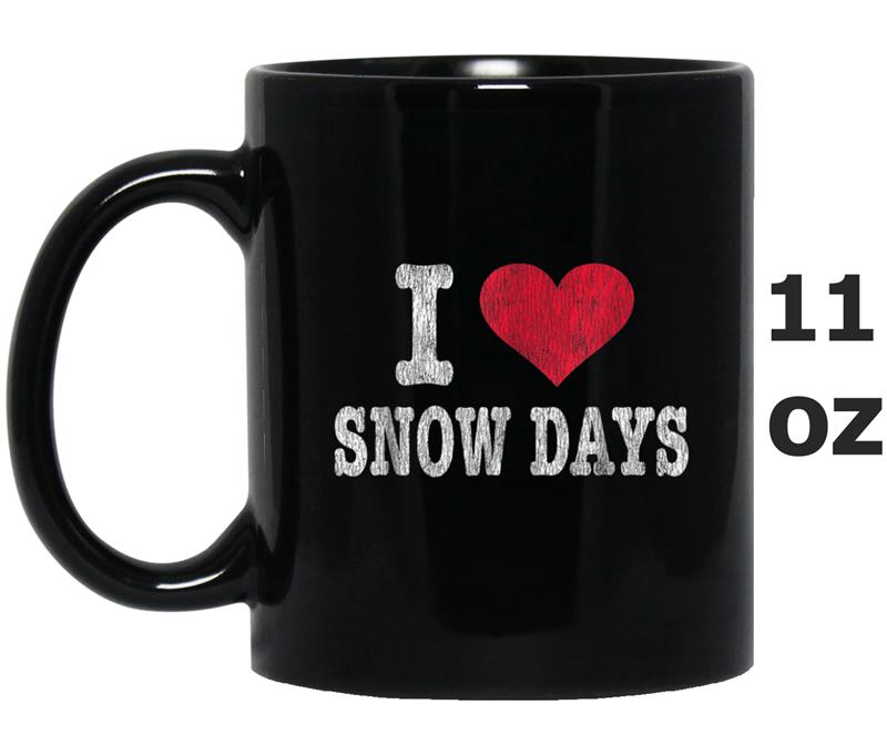 Vintage I Love Snow Days  Funny Gift Mug OZ