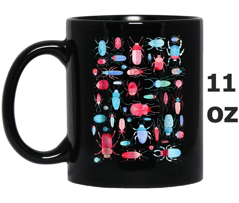 Watercolor Bugs and Beetles Illustration Art Nature Mug OZ