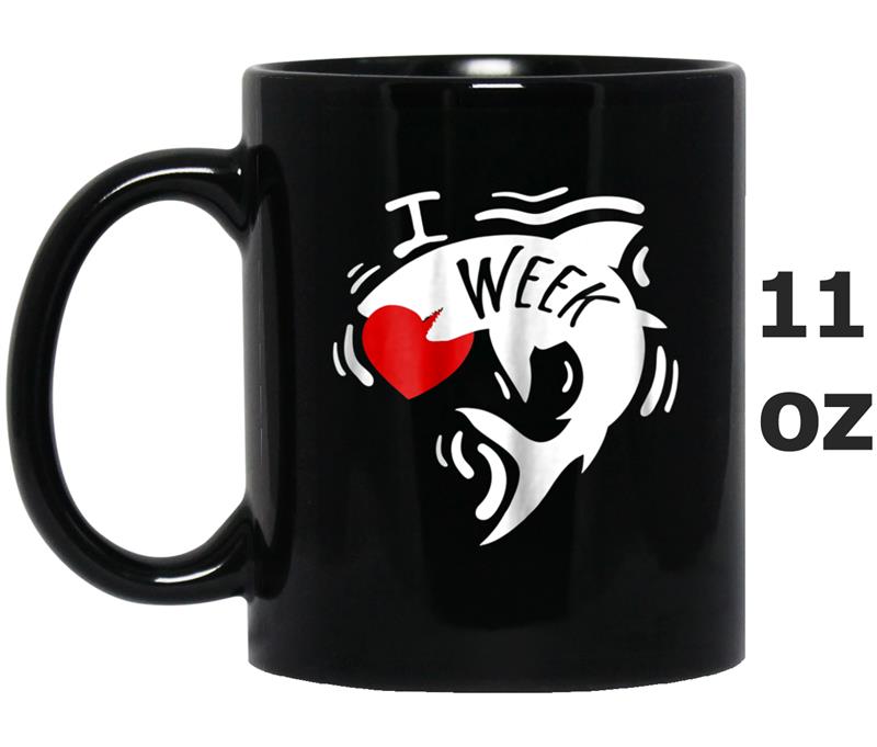 Week of the Shark   Cute I Heart Sharks Tee Gift Mug OZ