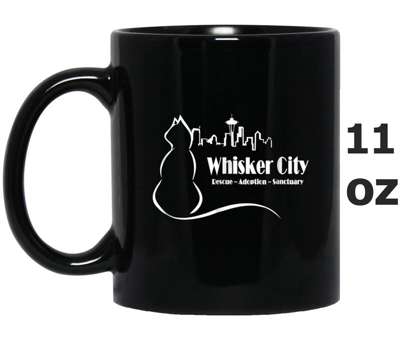 White Whisker City Cat Rescue Logo  II Mug OZ
