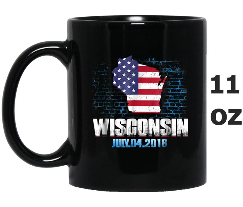 Wisconsin  American USA Flag 4th Of July 2018 Mug OZ