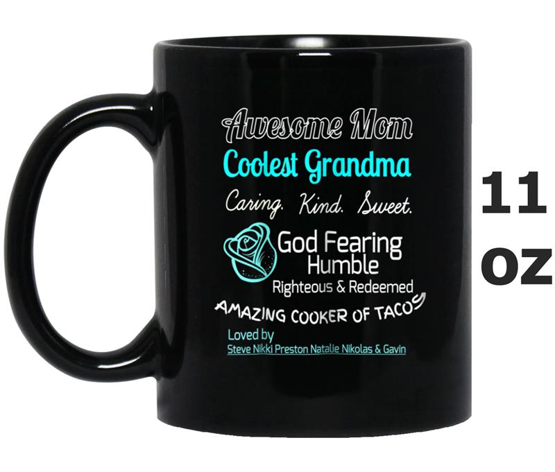 Womens Awesome Mom Coolest Grandma  Gift Birthday Mothers Day Mug OZ