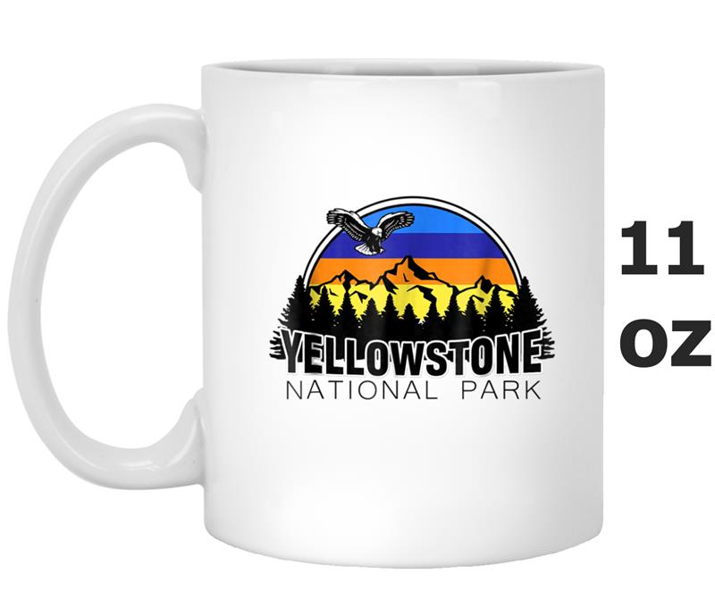 Yellowstone national park retro mountain colors Mug OZ