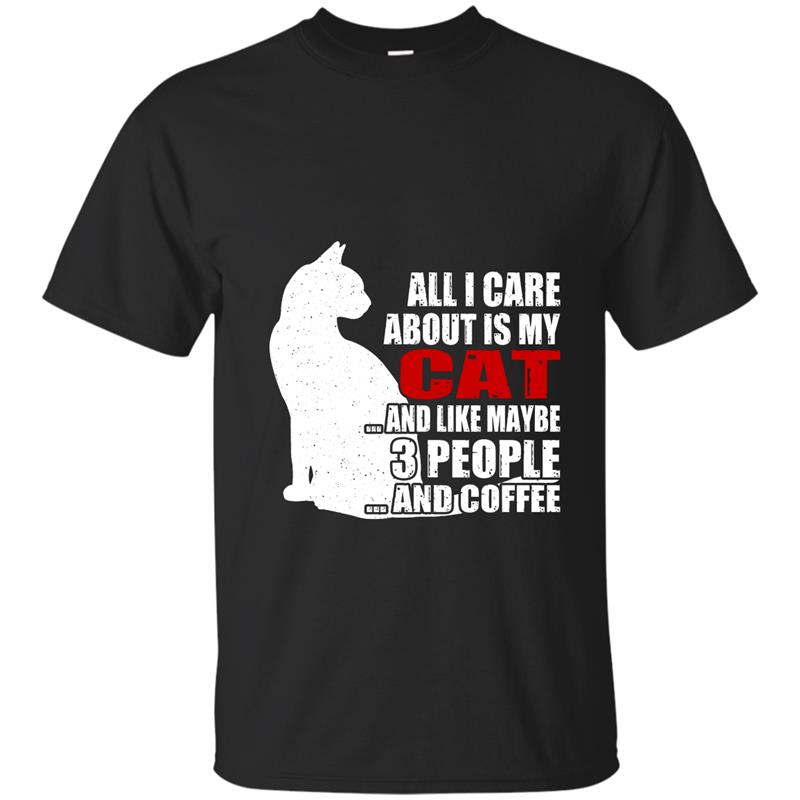 3 People Coffee Cat T-Shirt Gift Mommy Mom Dad Grandma-Vaci T-shirt-mt