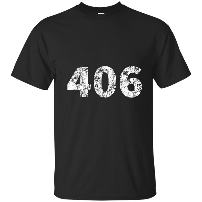 406 Montana Area Code Distressed Vintage Tee T-Shirt T-shirt-mt