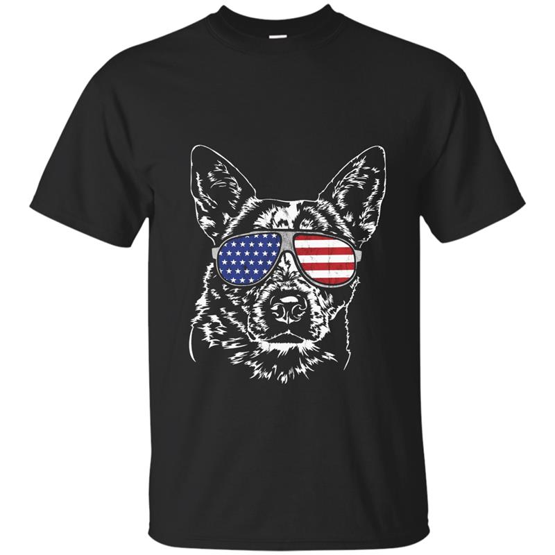 Australian Cattle Dog America Flag Sunglasses T-Shirt tee-gm T-shirt-mt