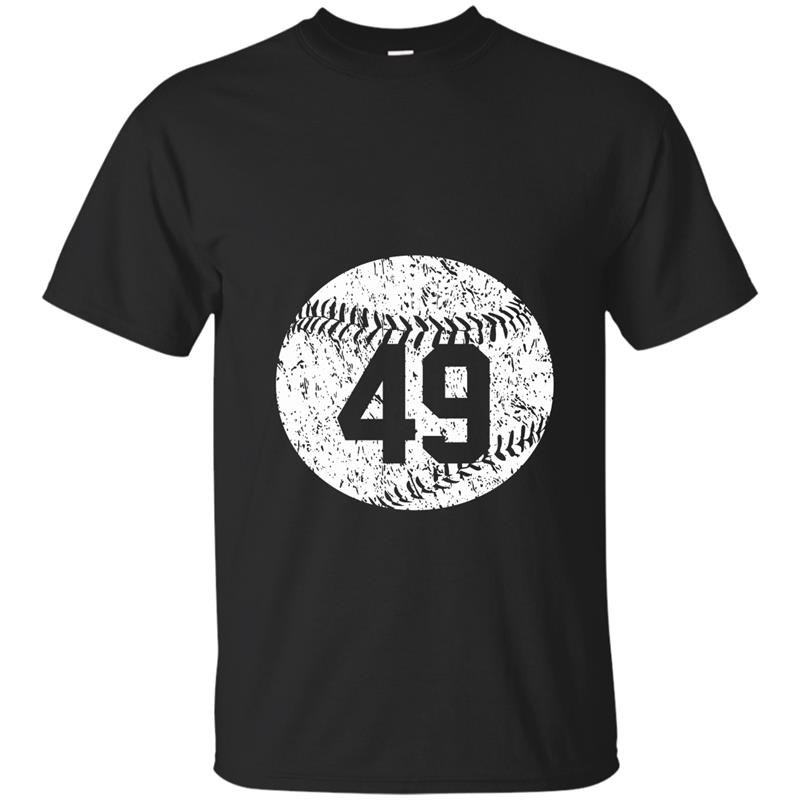 Baseball Jersey Number 49 T Shirt Distressed Look-TH T-shirt-mt