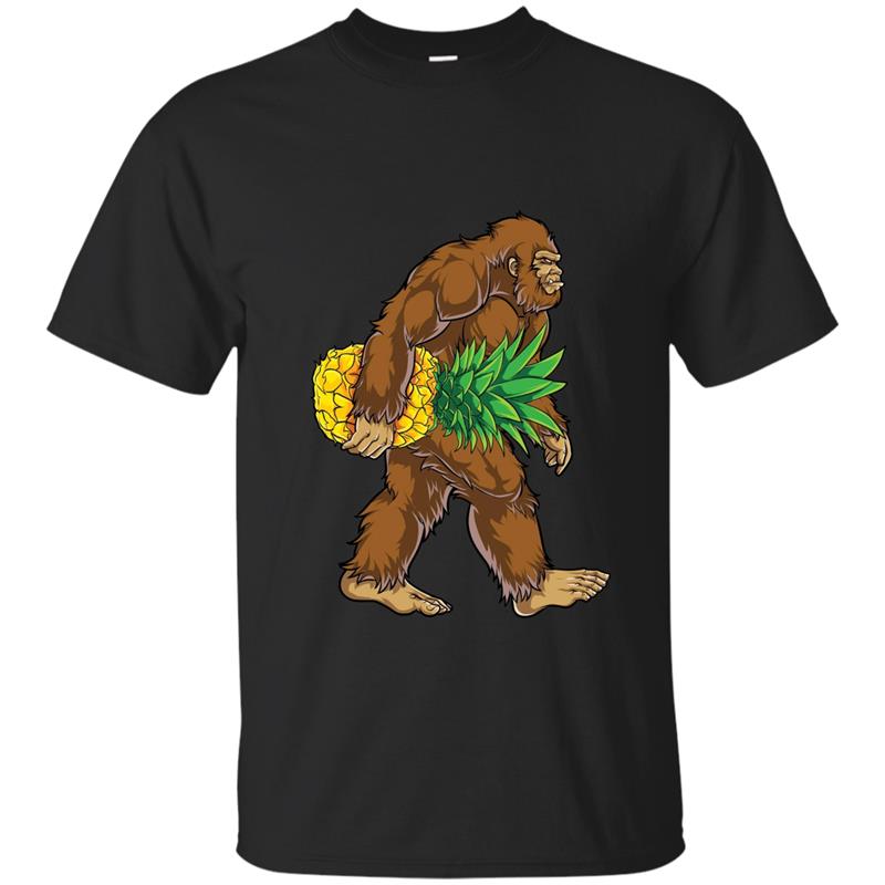 Bigfoot Carrying Pineapple T Shirt Funny Sasquatch Gifts Tee T-shirt-mt