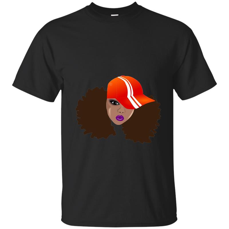 Black Woman With Natural Hair Afro Puffs T-Shirt-Art T-shirt-mt