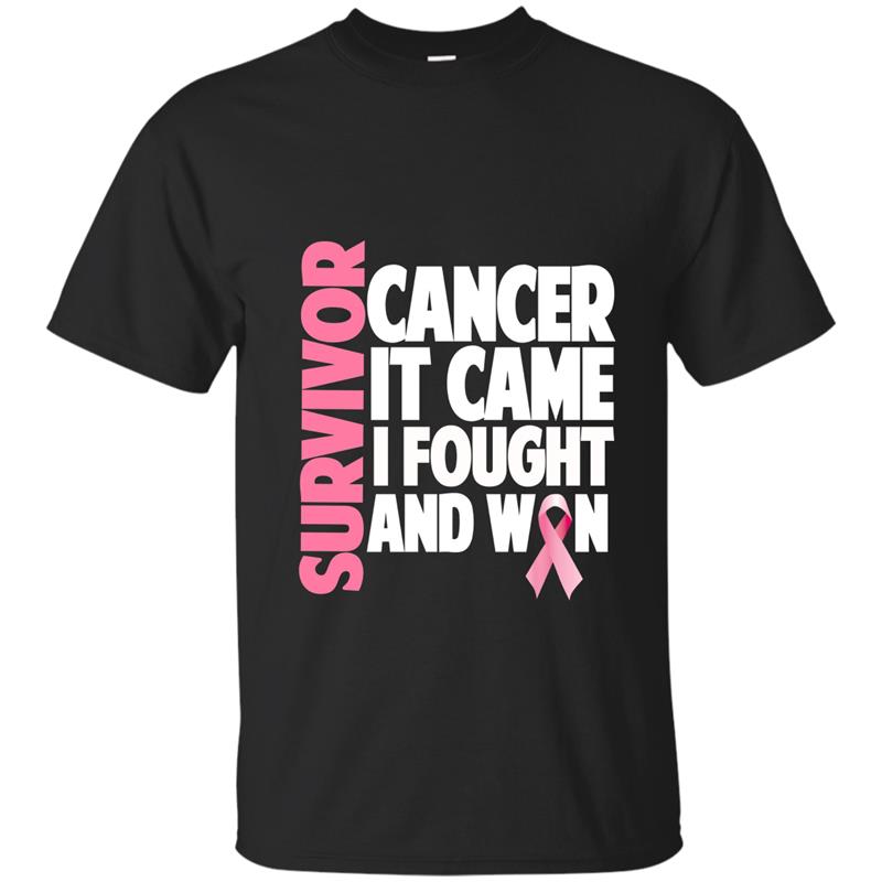 Breast Cancer Survivor Shirt Gift Pink Ribbon Mom Sister T-shirt-mt