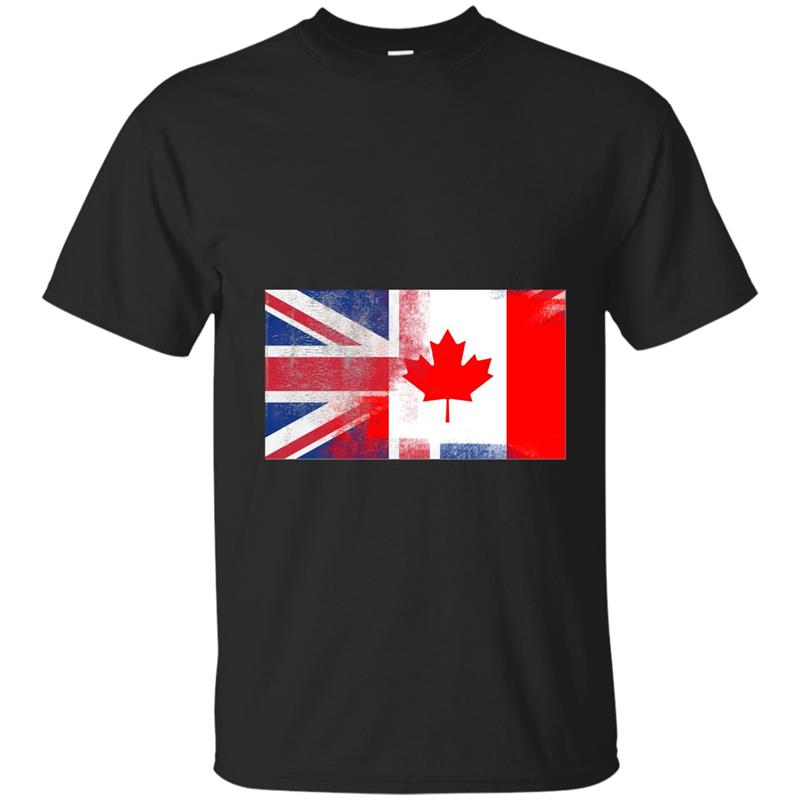 British Canadian Half Canada Half UK Flag Shirt T-shirt-mt