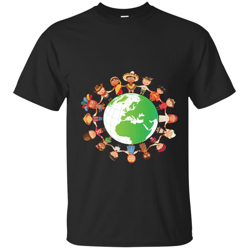 Children Around The World Happy Earth Day Funny T-Shirt-TD T-shirt-mt