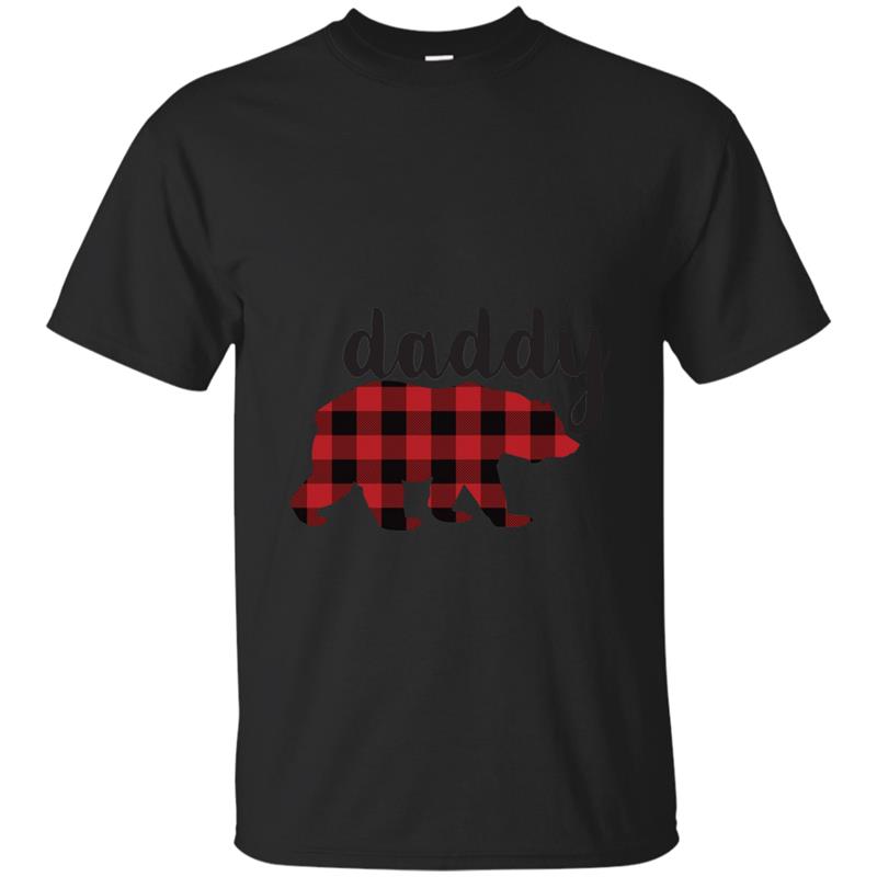Daddy Bear Plaid Shirt, Buffalo Plaid Papa Bear Shirt T-shirt-mt