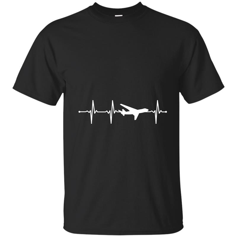 Funny Airplane Pilot Heartbeat T-Shirt For Airplane Pilots-BN T-shirt-mt