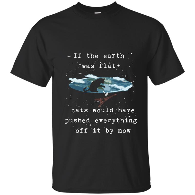 Funny Flat Earth Cat T-Shirt Mens _ Womens Sizes 5 colors-Art T-shirt-mt