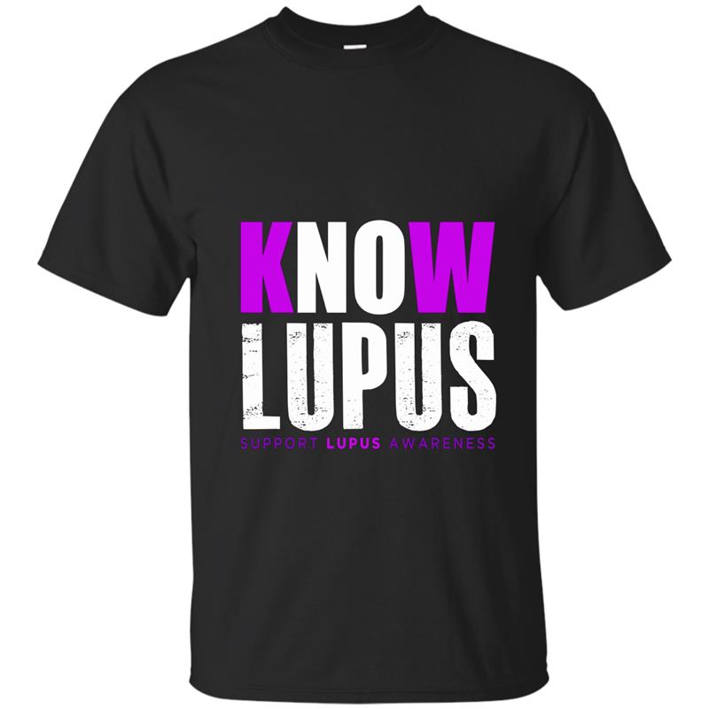 KNOW LUPUS T-SHIRT Support Lupus Awareness Purple Ribbon-Vaci T-shirt-mt